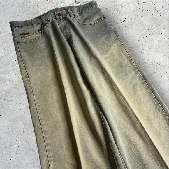 Karl Kani Gold Capri Pants Mens Streetwear Hip Hop Denim‎ Pocket Stripe Size 34 - Picture 6 of 9